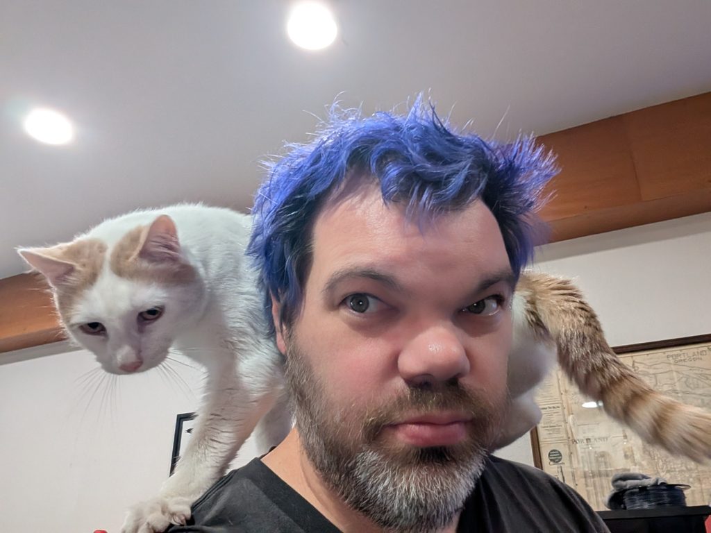 Neb likes the shoulder climb, no matter how precarious
